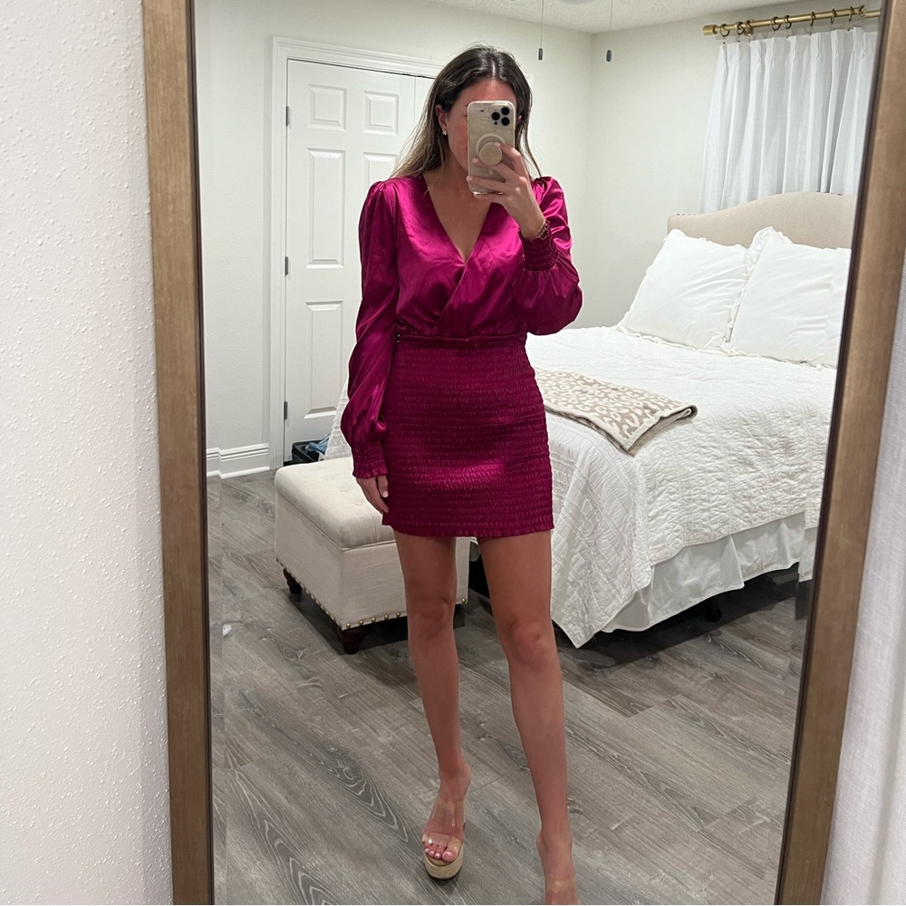 Blue Blush - magenta bodycon dress
